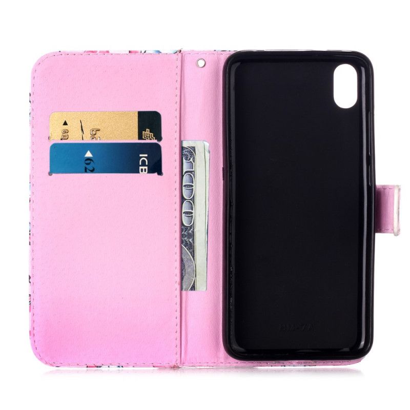 Flip Cover Læder for Xiaomi Redmi 7A Pink G-Streng Panda