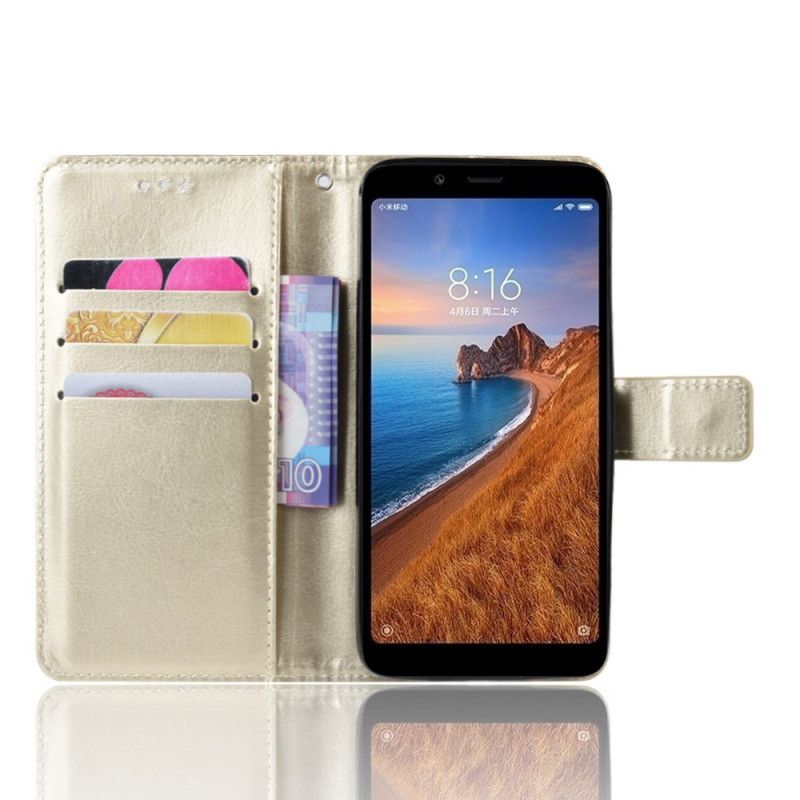 Flip Cover Xiaomi Redmi 7A Sort Mobilcover Prangende Kunstlæder