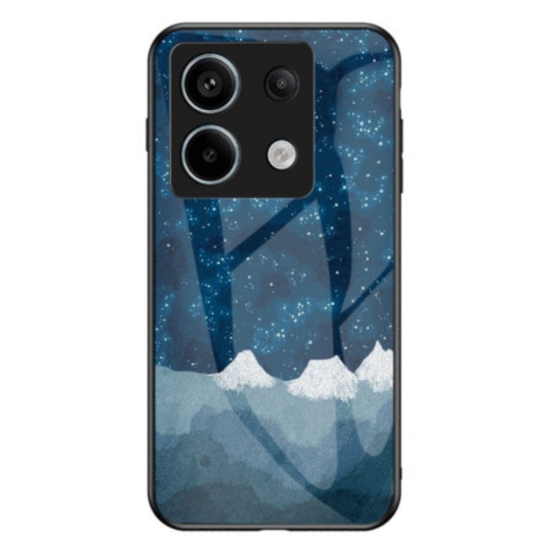 Cover Til Xiaomi Redmi Note 13 Pro 5g Hærdet Glasbjerge Under Stjernehimlen