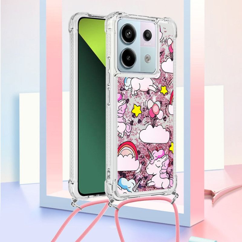 Cover Xiaomi Redmi Note 13 Pro 5g Telefon Etui Pailletter Tegneseriemønstersnor