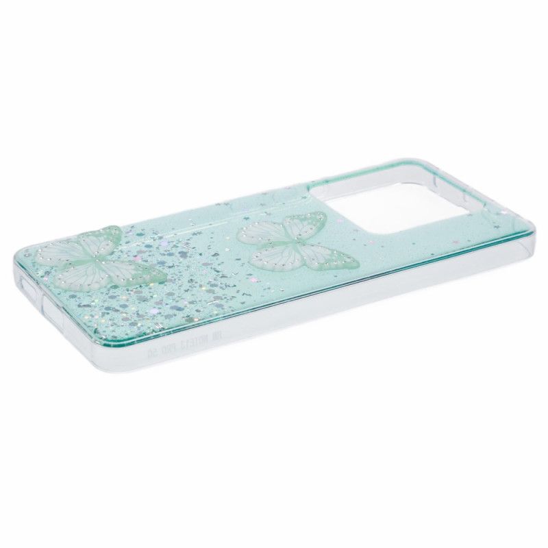 Cover Xiaomi Redmi Note 13 Pro 5g Telefon Etui Sommerfugle Glitter