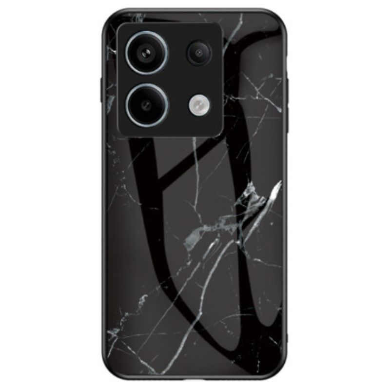 Cover Xiaomi Redmi Note 13 Pro 5g Telefon Etui Sort Marmor Hærdet Glas