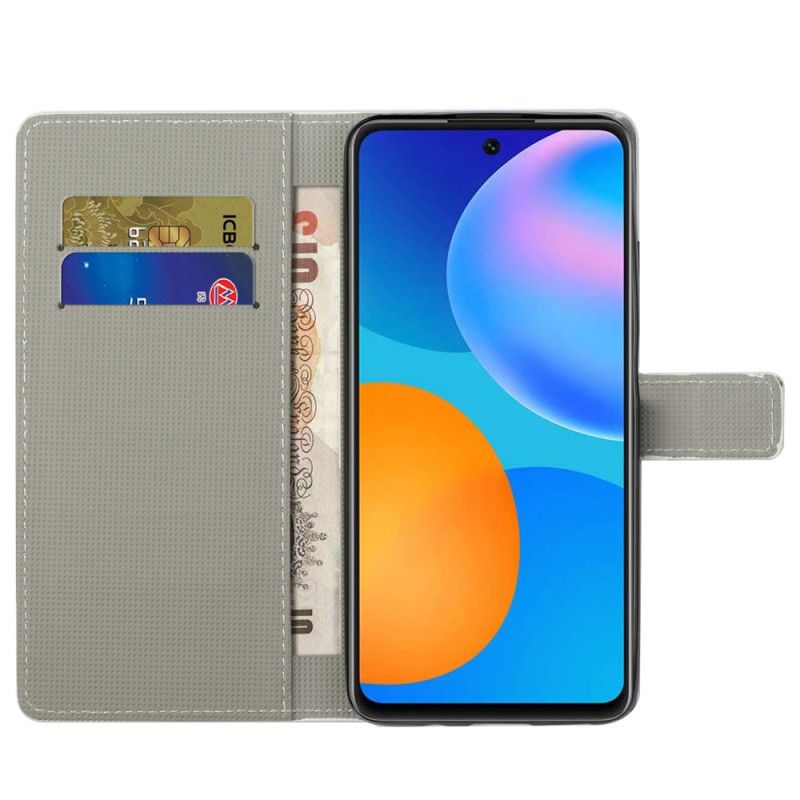 Flip Cover Til Xiaomi Redmi Note 13 Pro 5g Blå Sommerfugl