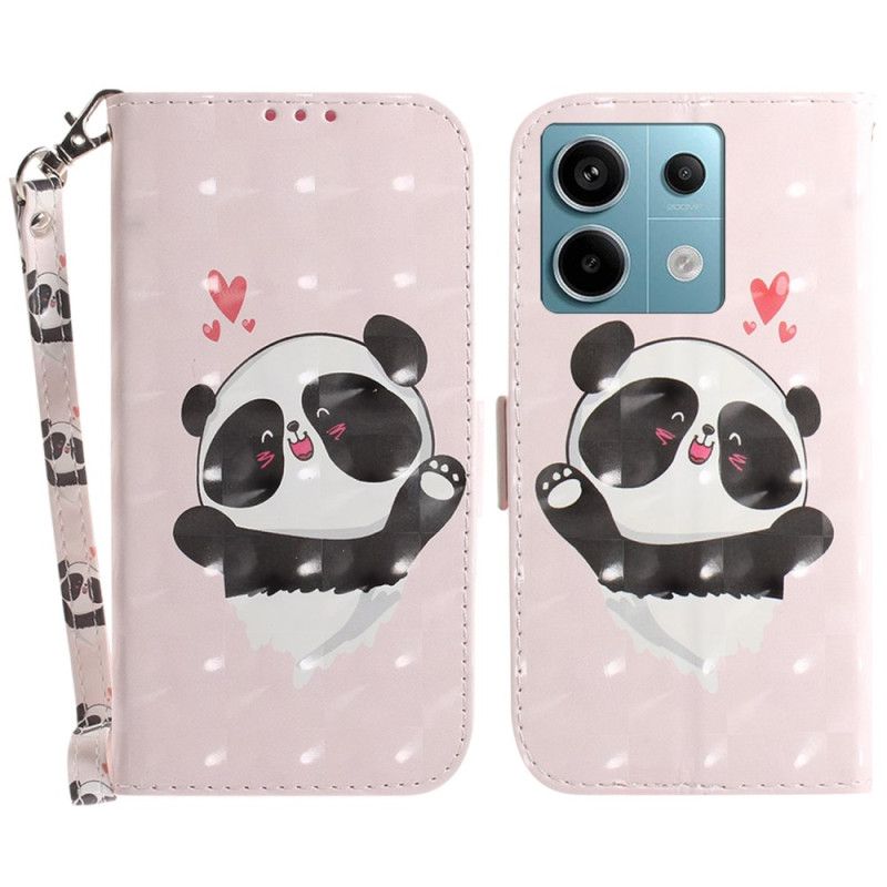 Flip Cover Til Xiaomi Redmi Note 13 Pro 5g Panda Love Med Rem