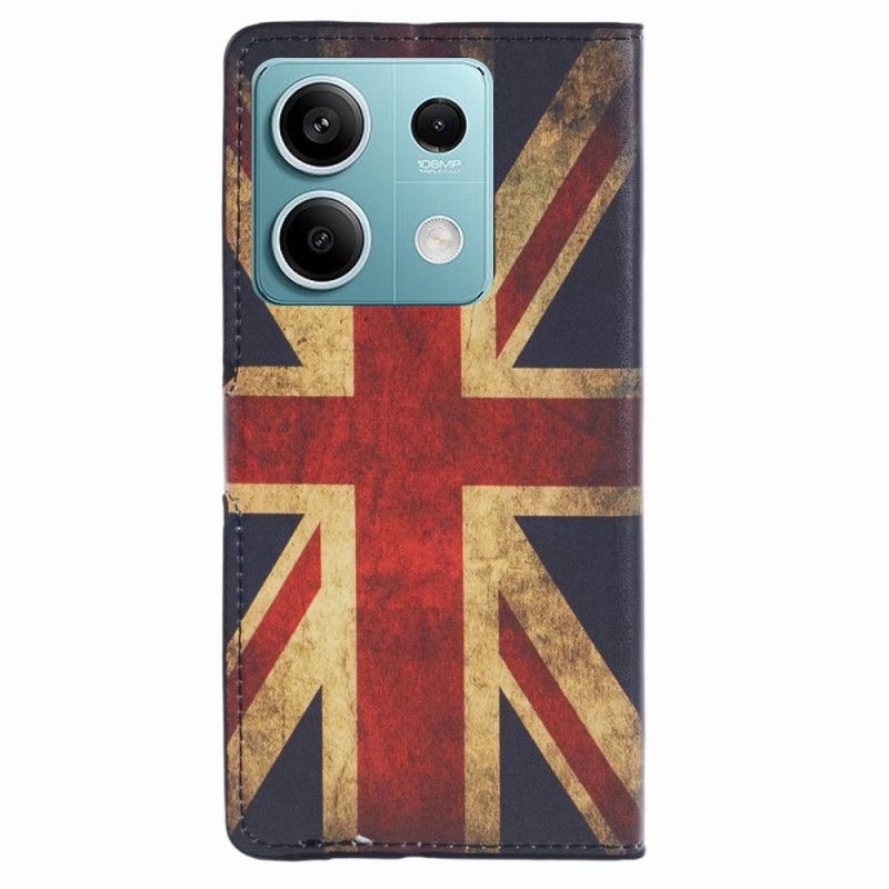 Flip Cover Til Xiaomi Redmi Note 13 Pro 5g Vintage Engelsk Flag