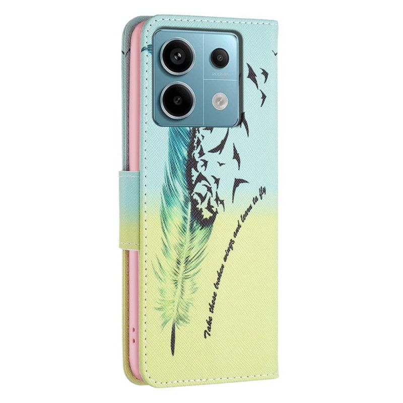 Flip Cover Xiaomi Redmi Note 13 Pro 5g Fjer Og Fugle