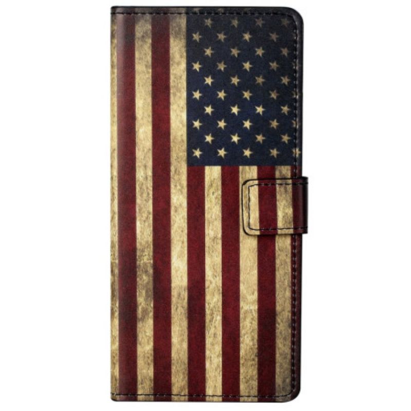 Flip Cover Xiaomi Redmi Note 13 Pro 5g Vintage Amerikansk Flag