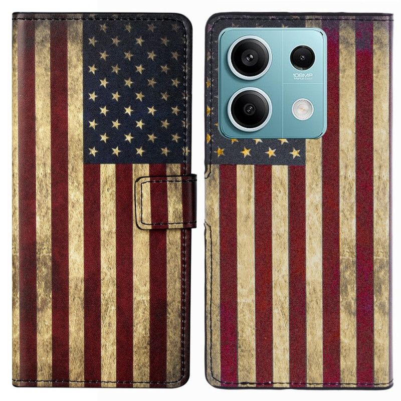 Flip Cover Xiaomi Redmi Note 13 Pro 5g Vintage Amerikansk Flag