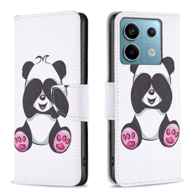 Læder Cover Xiaomi Redmi Note 13 Pro 5g Telefon Etui Lille Panda