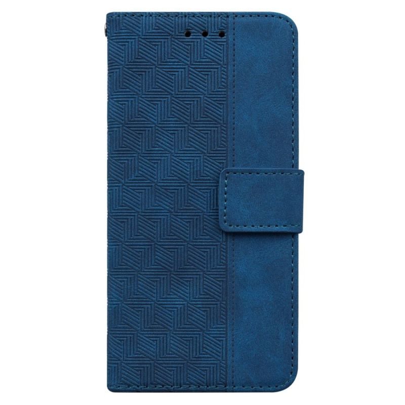 Flip Cover Realme C35 Med Snor Strappy Geometriske Mønstre