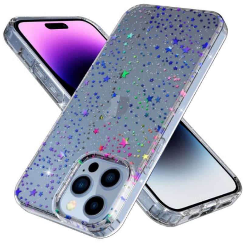 Cover iPhone 14 Pro Gennemsigtige Stjerner