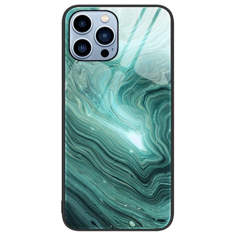 Cover iPhone 14 Pro Marmorfarver Hærdet Glas