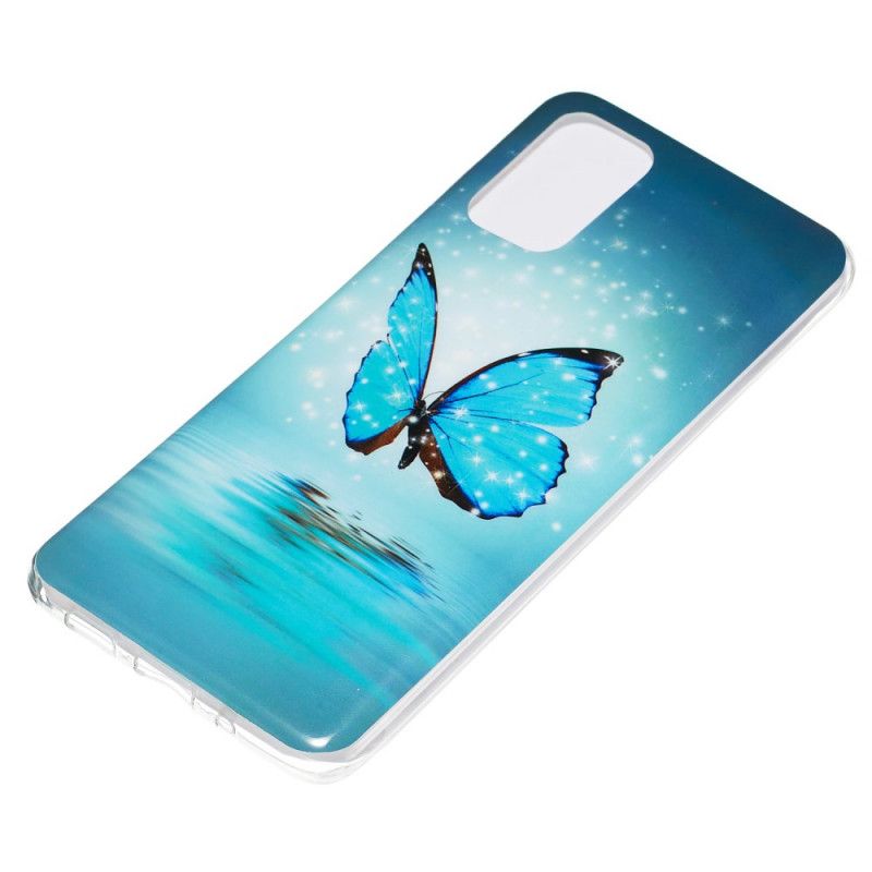 Cover for Samsung Galaxy S20 Plus / S20 Plus 5G Fluorescerende Blå Sommerfugl