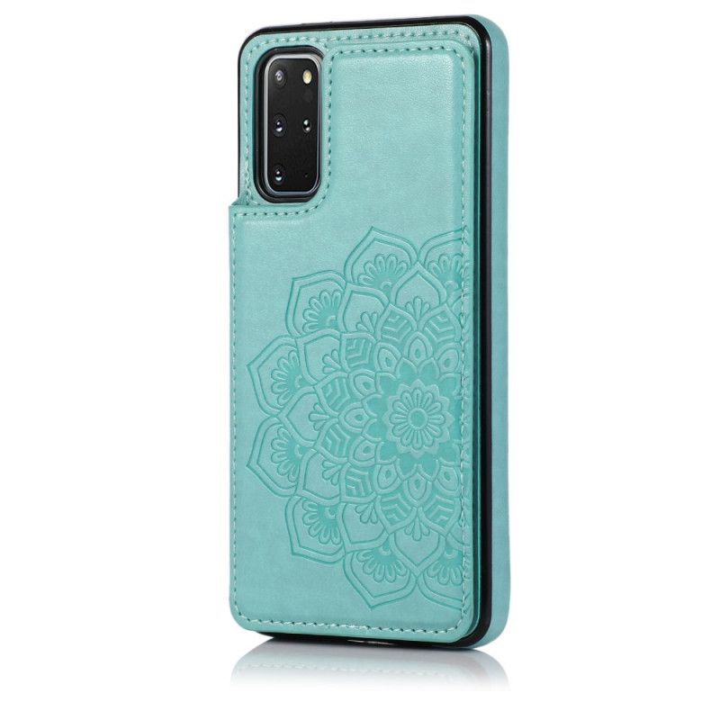 Cover Samsung Galaxy S20 Plus / S20 Plus 5G Lyseblå Mandala Print Kortholder