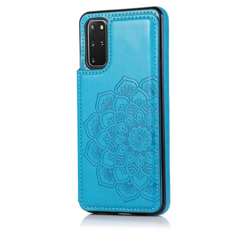 Cover Samsung Galaxy S20 Plus / S20 Plus 5G Lyseblå Mandala Print Kortholder