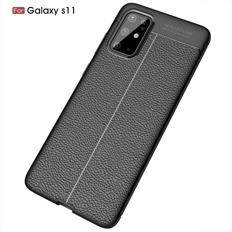 Cover Samsung Galaxy S20 Plus / S20 Plus 5G Sort Dobbeltlinjeret Litchi