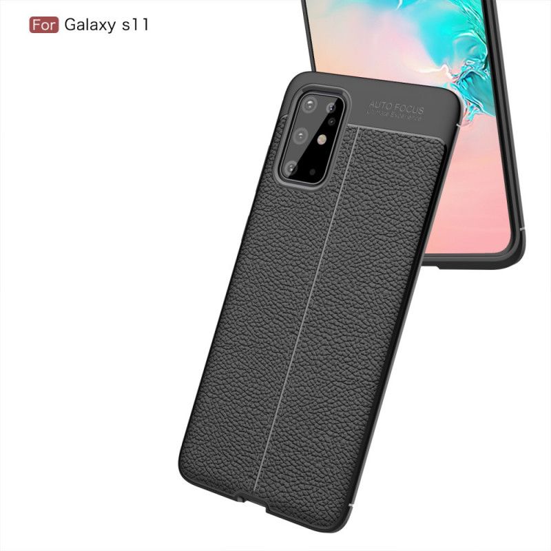 Cover Samsung Galaxy S20 Plus / S20 Plus 5G Sort Dobbeltlinjeret Litchi