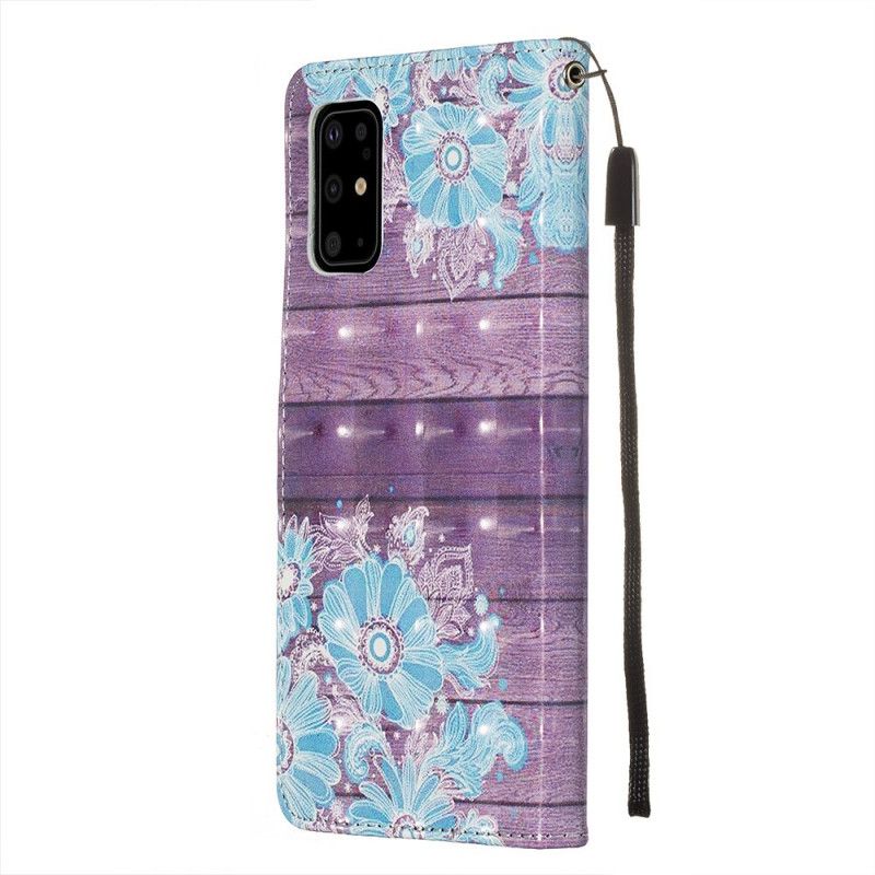 Flip Cover Læder Samsung Galaxy S20 Plus / S20 Plus 5G Blå Blomster Beskyttelse