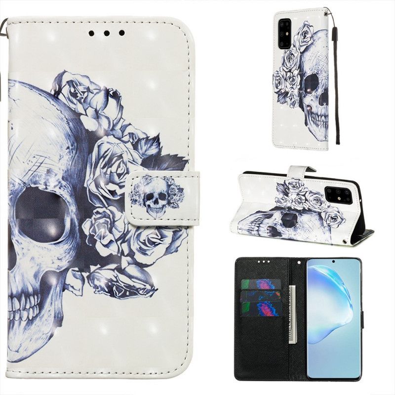 Flip Cover Læder Samsung Galaxy S20 Plus / S20 Plus 5G Blomstret Kranium Original