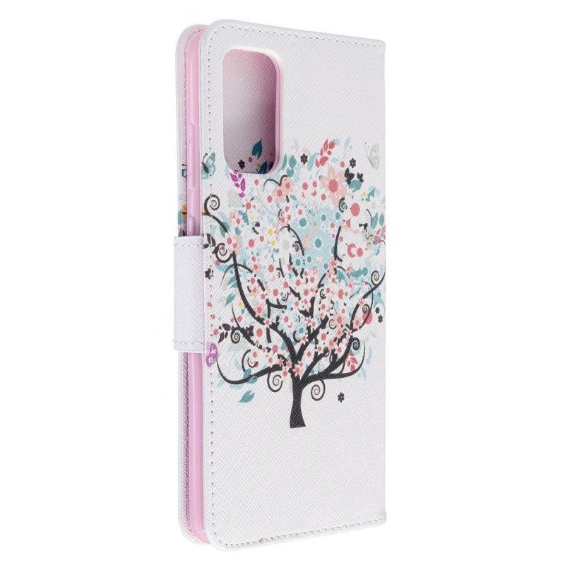 Flip Cover Læder Samsung Galaxy S20 Plus / S20 Plus 5G Blomstret Træ Beskyttelse