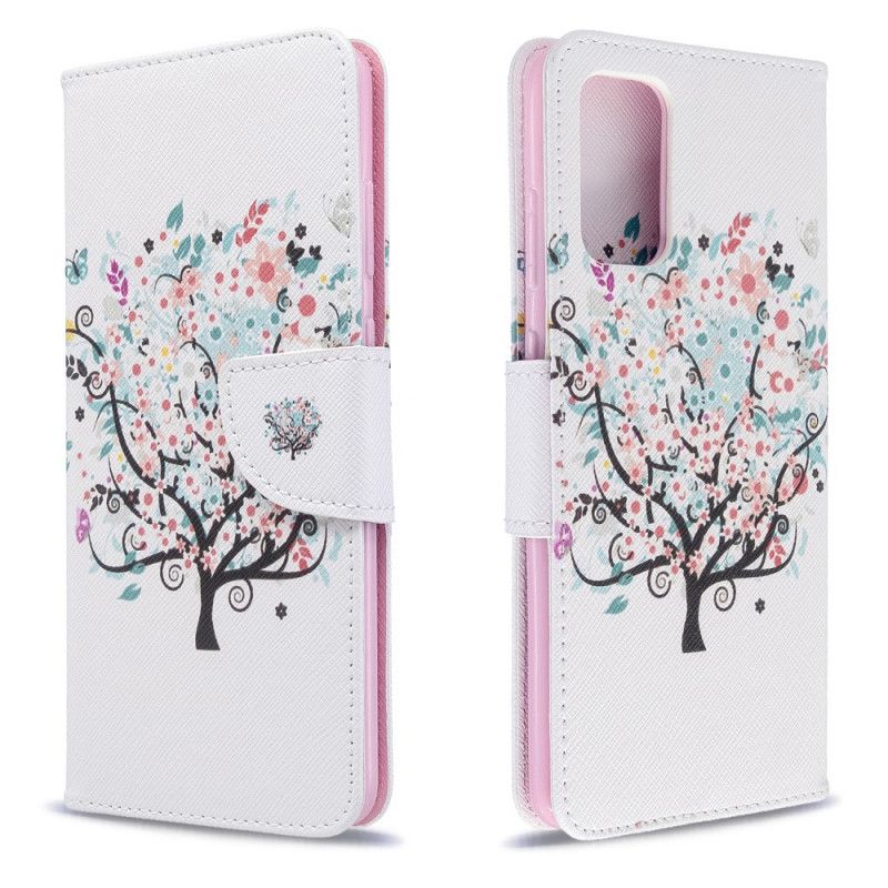 Flip Cover Læder Samsung Galaxy S20 Plus / S20 Plus 5G Blomstret Træ Beskyttelse