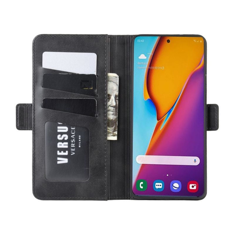 Flip Cover Læder Samsung Galaxy S20 Plus / S20 Plus 5G Sort Plus Dobbelt Flap Original