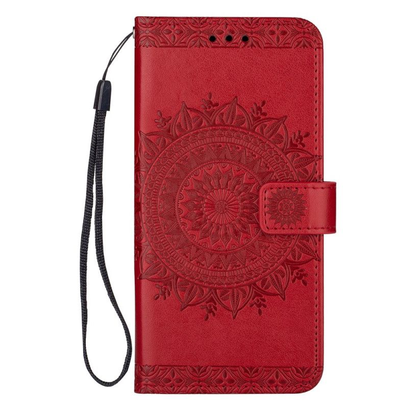 Flip Cover Læder Samsung Galaxy S20 Plus / S20 Plus 5G Sort Mandala Med Rem