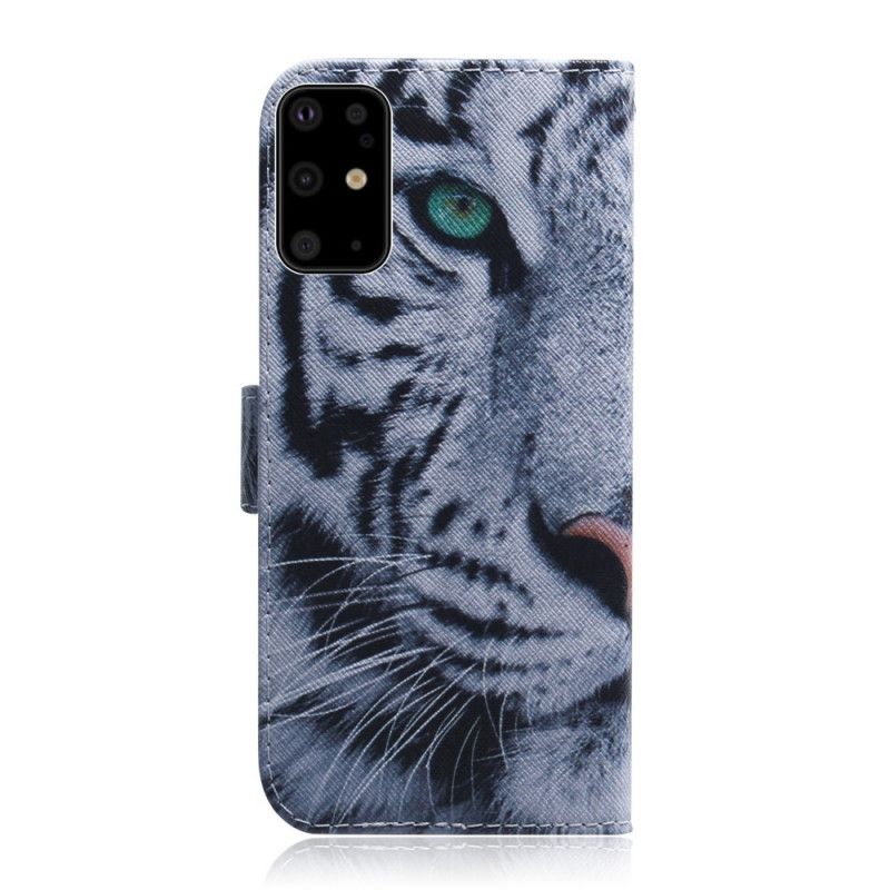 Flip Cover Læder Samsung Galaxy S20 Plus / S20 Plus 5G Tiger Ansigt