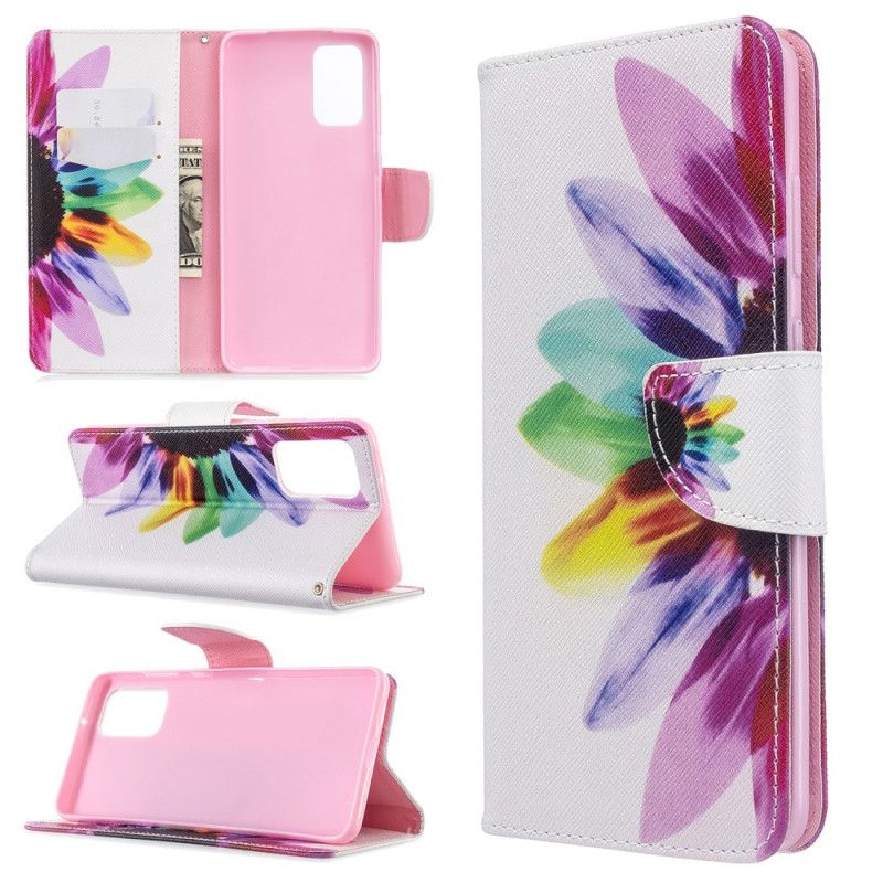 Flip Cover Samsung Galaxy S20 Plus / S20 Plus 5G Akvarelblomst