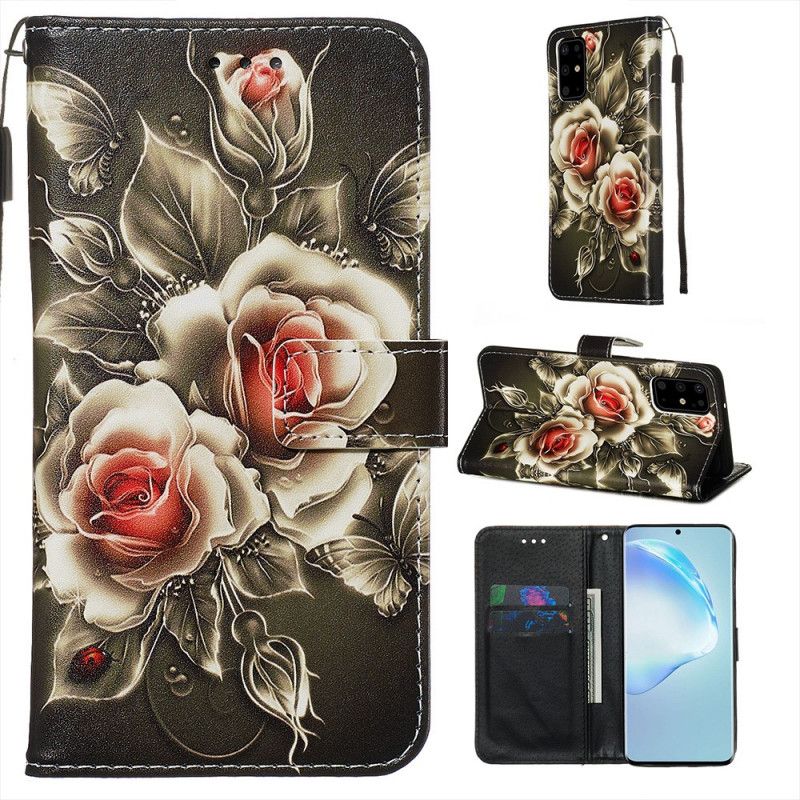 Flip Cover Samsung Galaxy S20 Plus / S20 Plus 5G Gyldne Roser