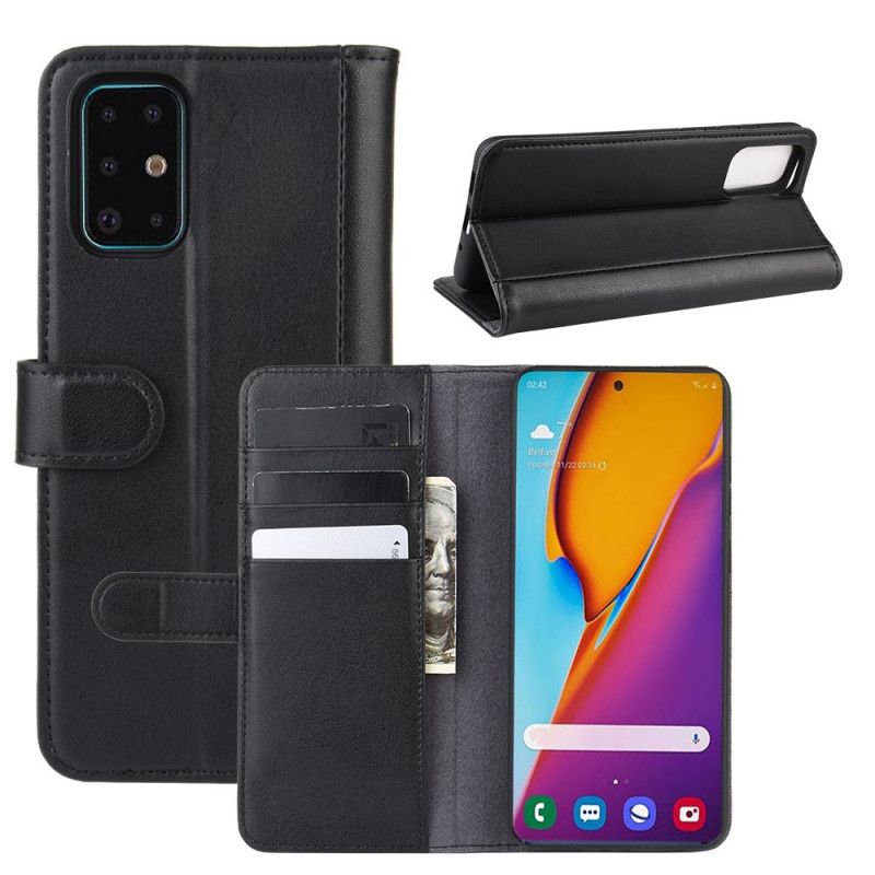 Flip Cover Samsung Galaxy S20 Plus / S20 Plus 5G Sort Delt Læder