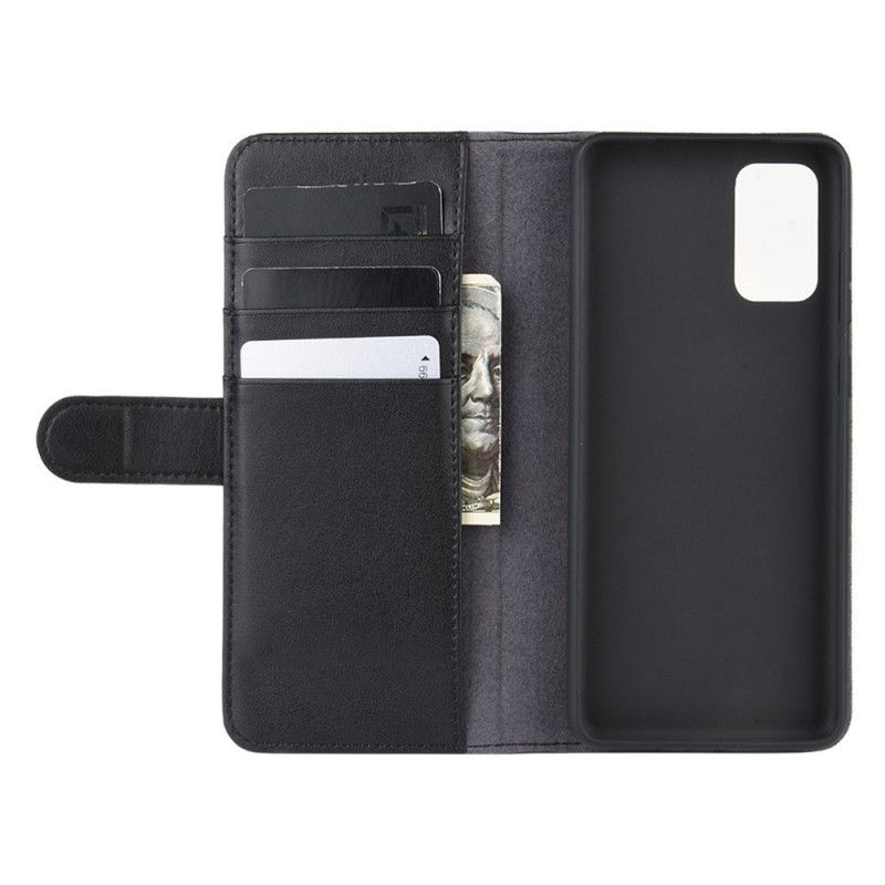 Flip Cover Samsung Galaxy S20 Plus / S20 Plus 5G Sort Delt Læder