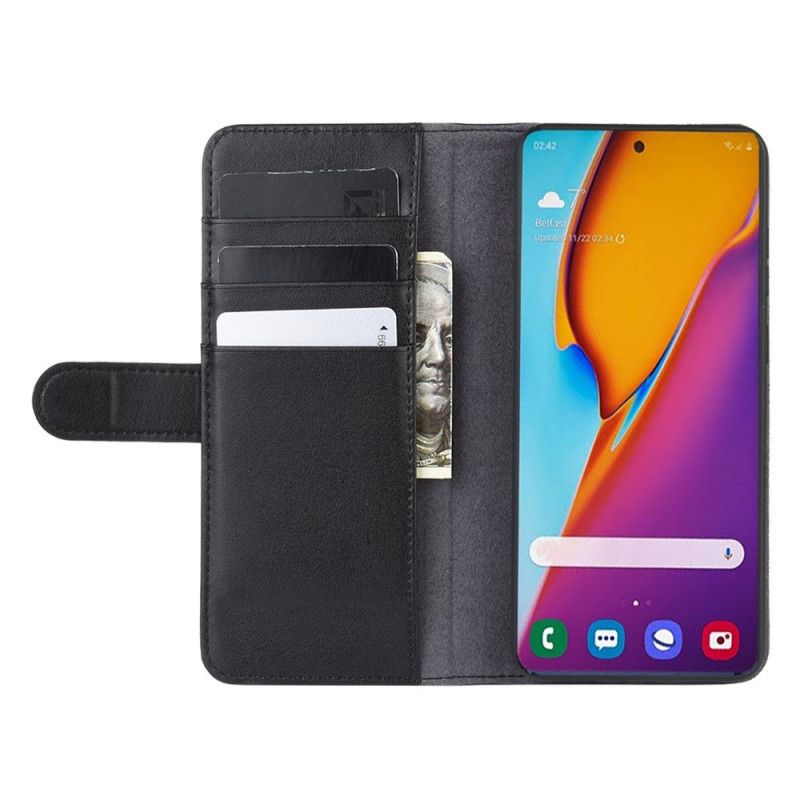 Flip Cover Samsung Galaxy S20 Plus / S20 Plus 5G Sort Delt Læder