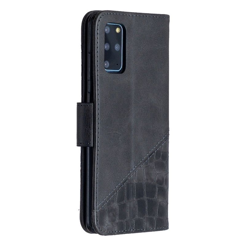 Flip Cover Samsung Galaxy S20 Plus / S20 Plus 5G Sort Mobilcover Klassisk Krokodillehudeffekt