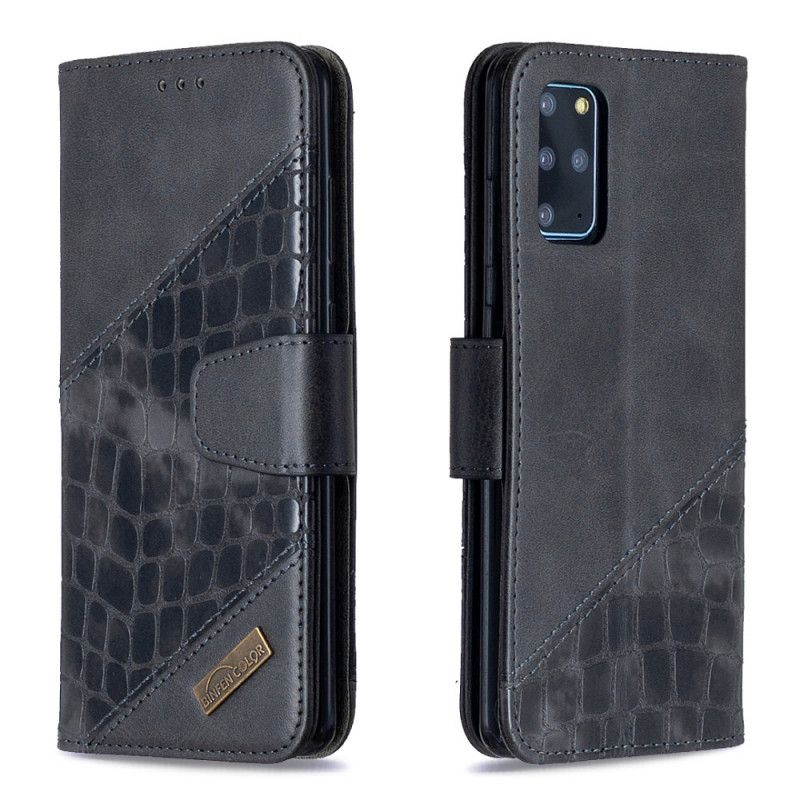 Flip Cover Samsung Galaxy S20 Plus / S20 Plus 5G Sort Mobilcover Klassisk Krokodillehudeffekt