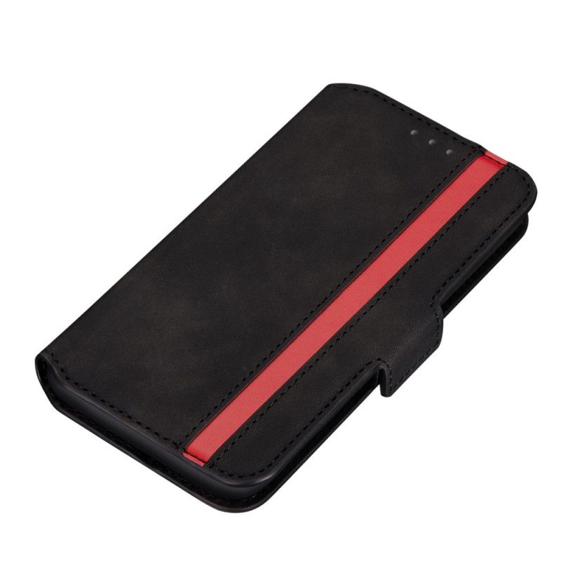 Flip Cover Samsung Galaxy S20 Plus / S20 Plus 5G Sort To-Tone Lodret Linje