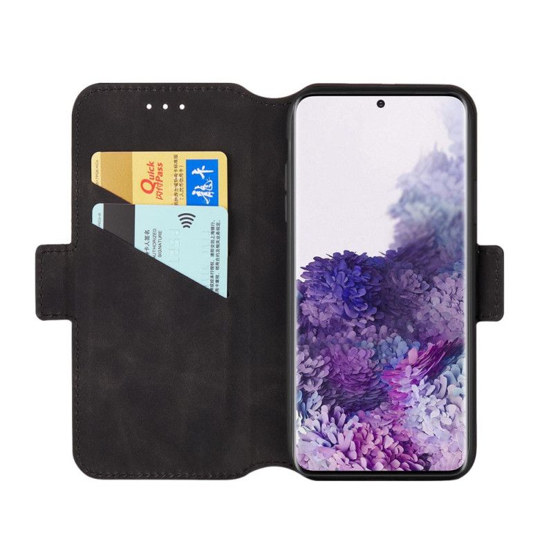 Flip Cover Samsung Galaxy S20 Plus / S20 Plus 5G Sort To-Tone Lodret Linje