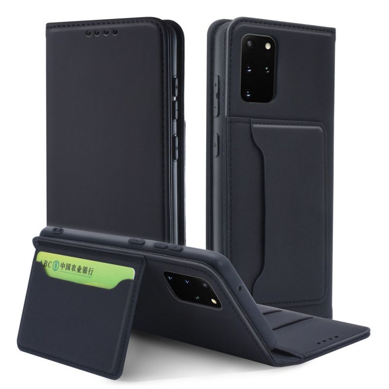 Læder Cover for Samsung Galaxy S20 Plus / S20 Plus 5G Sort Support Kortholder