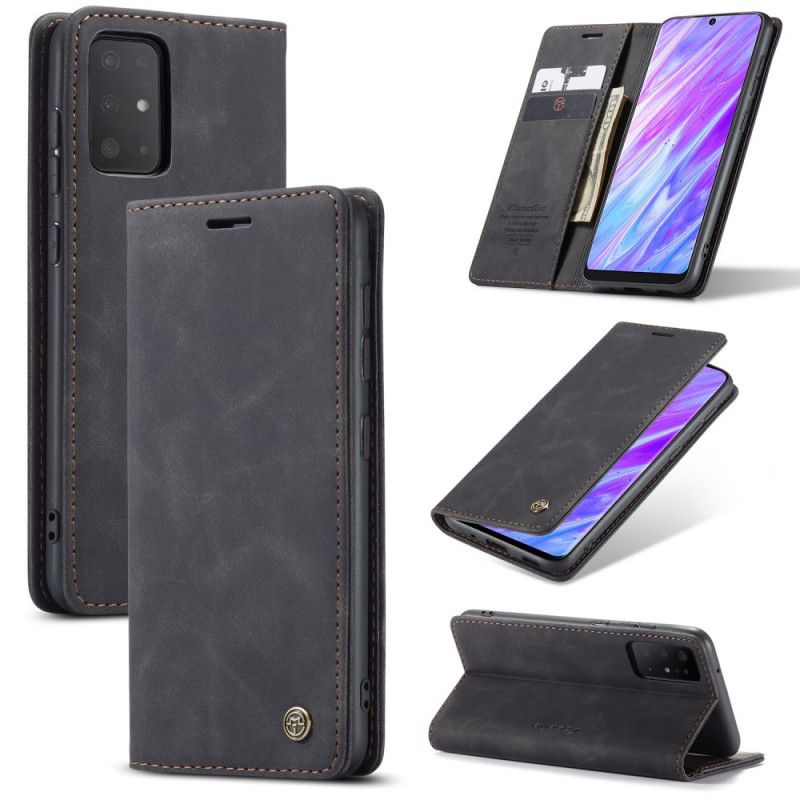 Læder Cover Samsung Galaxy S20 Plus / S20 Plus 5G Sort Etui I Imiteret Læder