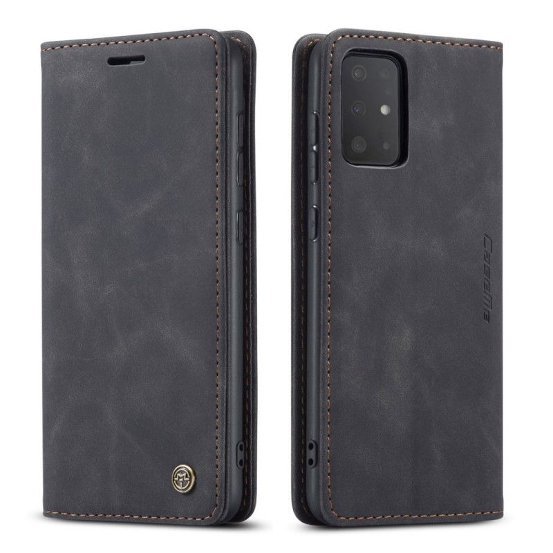 Læder Cover Samsung Galaxy S20 Plus / S20 Plus 5G Sort Etui I Imiteret Læder