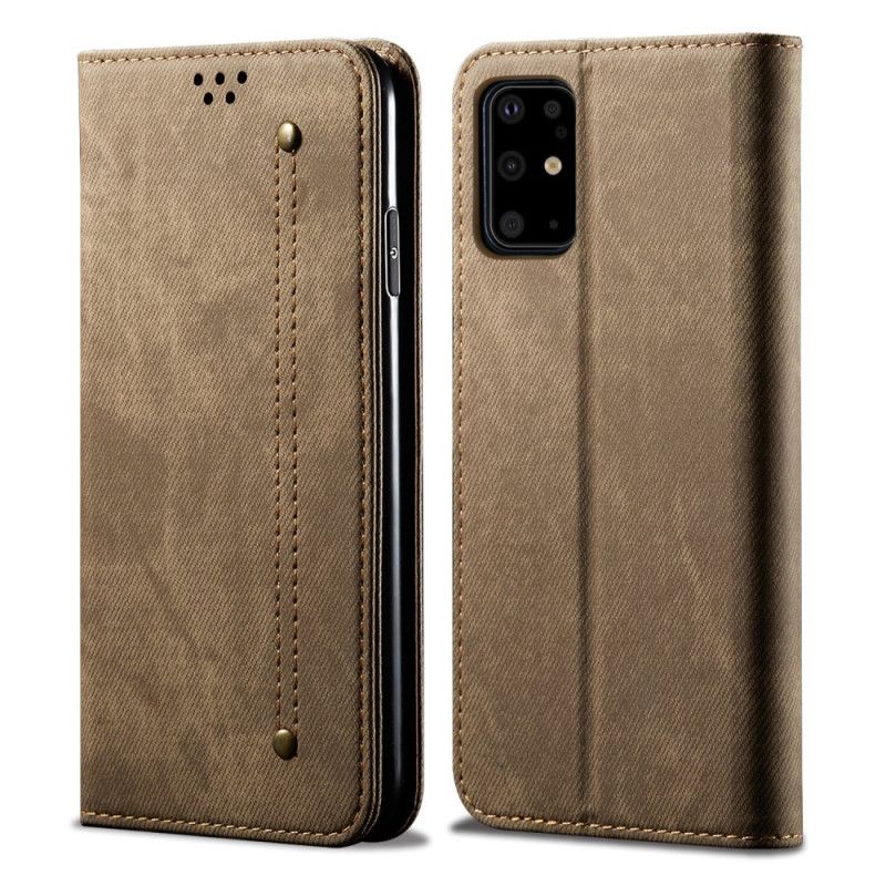 Læder Cover Samsung Galaxy S20 Plus / S20 Plus 5G Sort Jeansstof