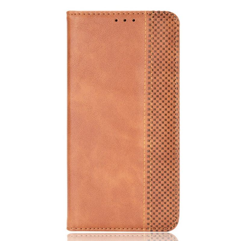 Flip Cover Oppo A74 4g Stiliseret Vintage Lædereffekt