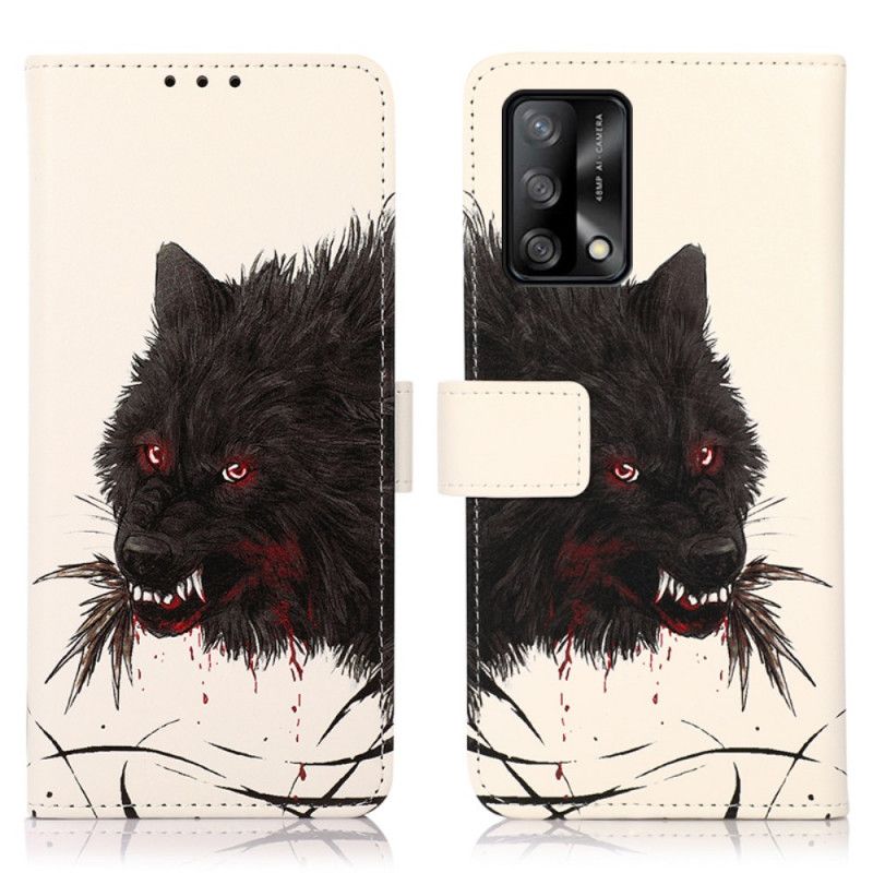 Flip Cover Til Oppo A74 4g Hungry Wolf