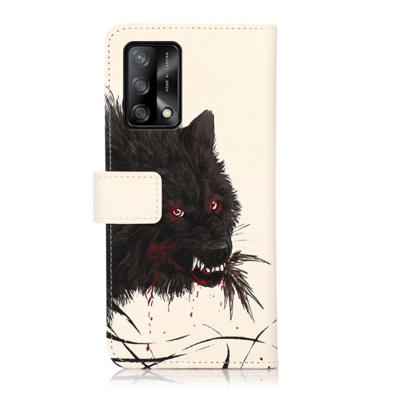 Flip Cover Til Oppo A74 4g Hungry Wolf