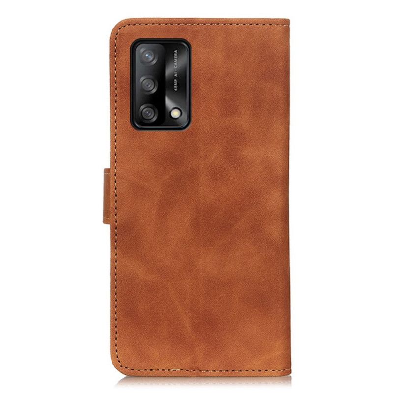 Læder Cover Oppo A74 4g Telefon Etui Khazneh Vintage Lædereffekt