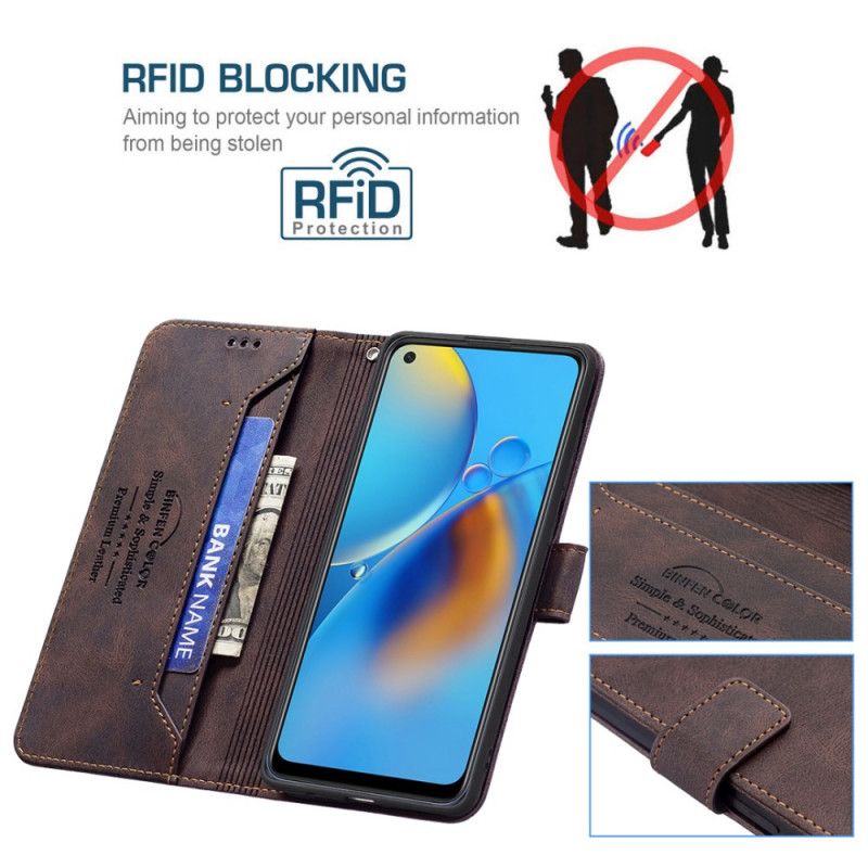 Læder Cover Oppo A74 4g Telefon Etui Rfid Binfen Farve