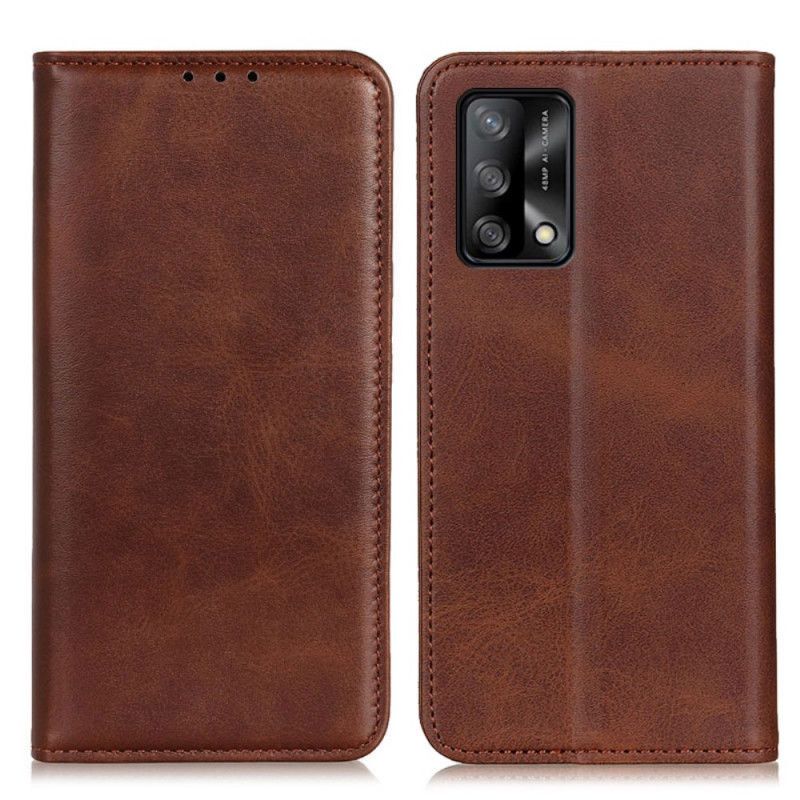 Læder Cover Oppo A74 4g Telefon Etui Split Læder Elegance