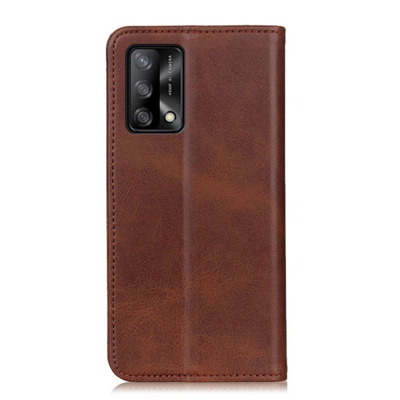 Læder Cover Oppo A74 4g Telefon Etui Split Læder Elegance