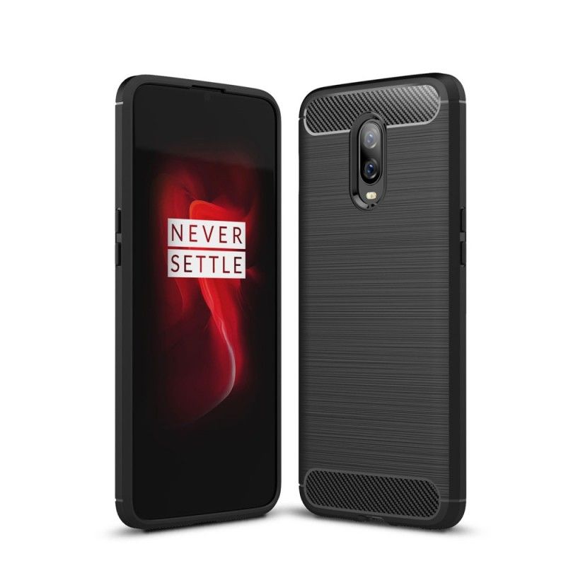 Cover for OnePlus 6T Sort Børstet Kulfiber