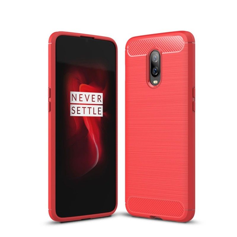 Cover for OnePlus 6T Sort Børstet Kulfiber